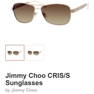 AUTH JIMMY CHOO CRISS/S GOLD AVIATOR SUNGLASSES